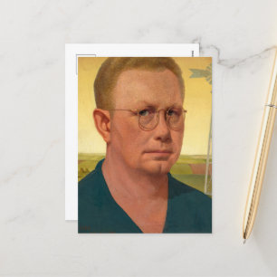 Self-Portrait by Grant Wood Holiday Postcard