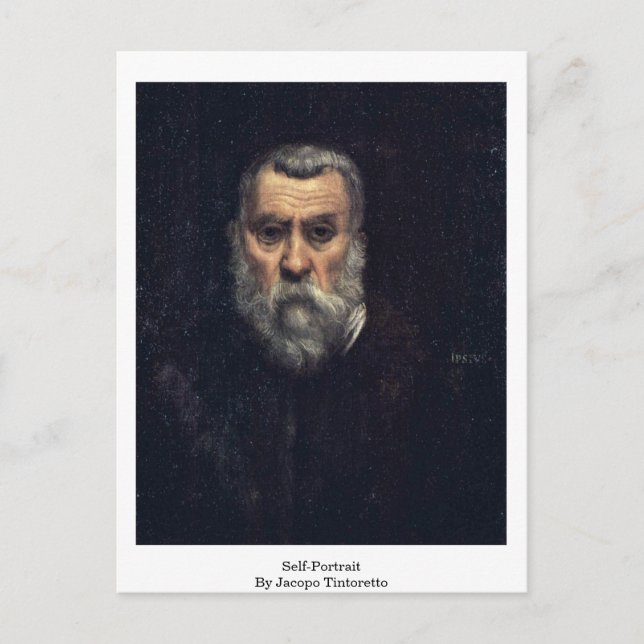 Self-Portrait. By Jacopo Tintoretto Postcard (Front)