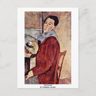 Self-Portrait By Modigliani Amedeo Postcard