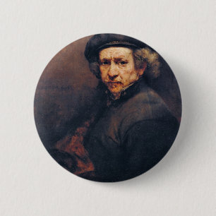 Self-Portrait, By Rembrandt (Best Quality) 6 Cm Round Badge