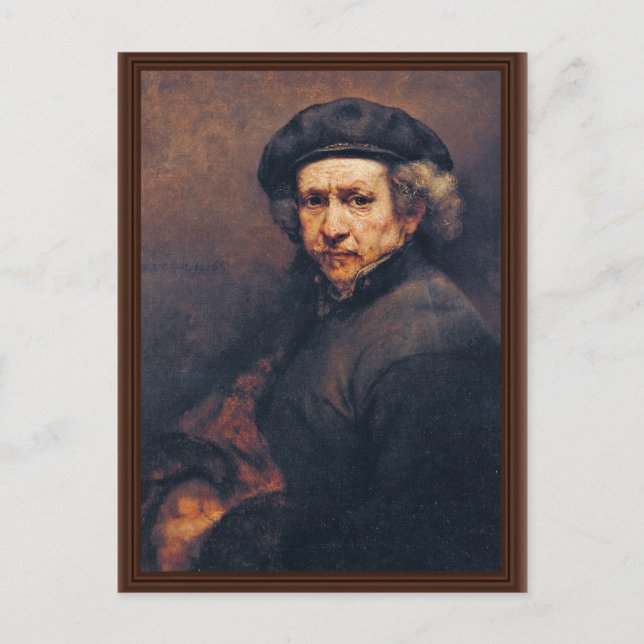 Self-Portrait,  By Rembrandt (Best Quality) Postcard (Front)