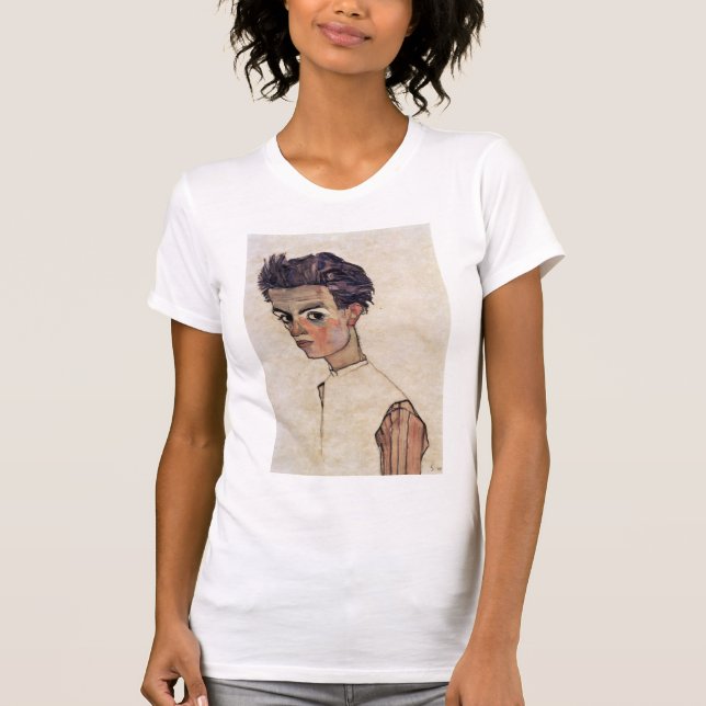 Self-Portrait By Schiele Egon T-Shirt (Front)