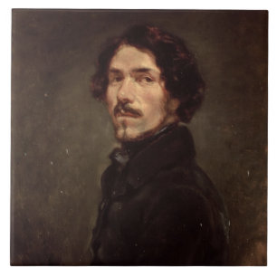 Self portrait, c.1840 (oil on canvas) (see also 16 tile
