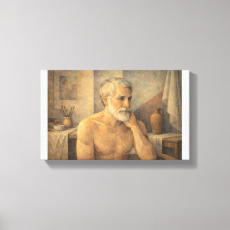 SELF PORTRAIT - Contemplative artist Canvas Print