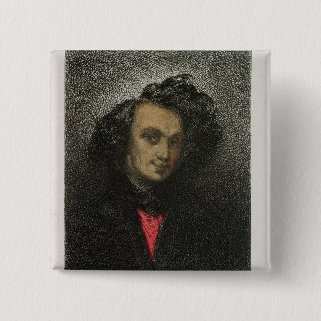 Self portrait, dressed for 'Hernani' 15 Cm Square Badge (Front)