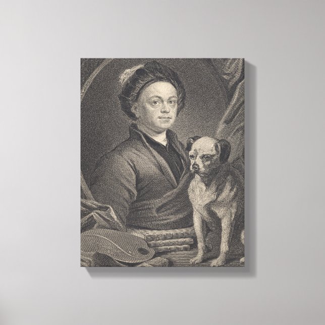 Self Portrait, engraved by J. Mollison Canvas Print (Front)