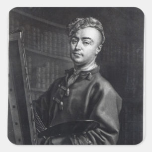 Self Portrait, engraved by John Faber, 1735 Square Sticker