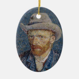 Self-Portrait Grey Felt Hat Van Gogh Fine Art Ceramic Tree Decoration