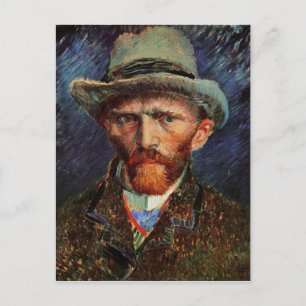 Self-Portrait Grey Felt Hat Van Gogh Fine Art Postcard