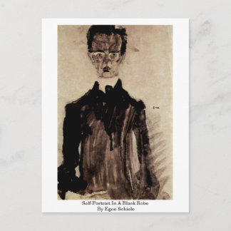 Self-Portrait In A Black Robe By Egon Schiele Postcard