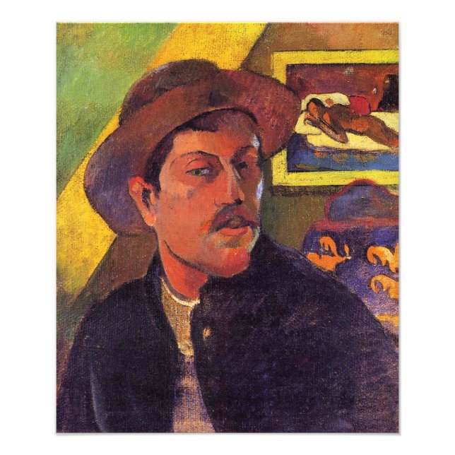 Self-Portrait in a Hat, Paul Gauguin, Photo Print (Front)