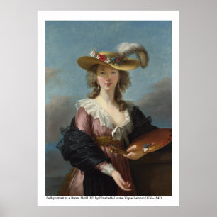 Self-portrait in a Straw Hat 1782 Poster