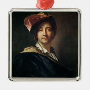 Self Portrait in a Turban, 1700 Metal Tree Decoration
