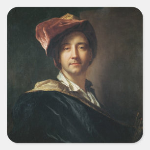 Self Portrait in a Turban, 1700 Square Sticker