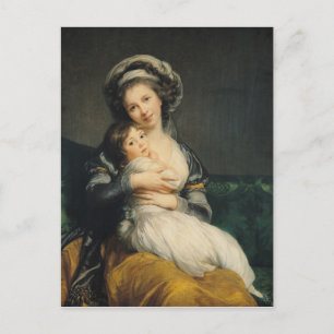 Self portrait in a Turban with her Child, 1786 Postcard
