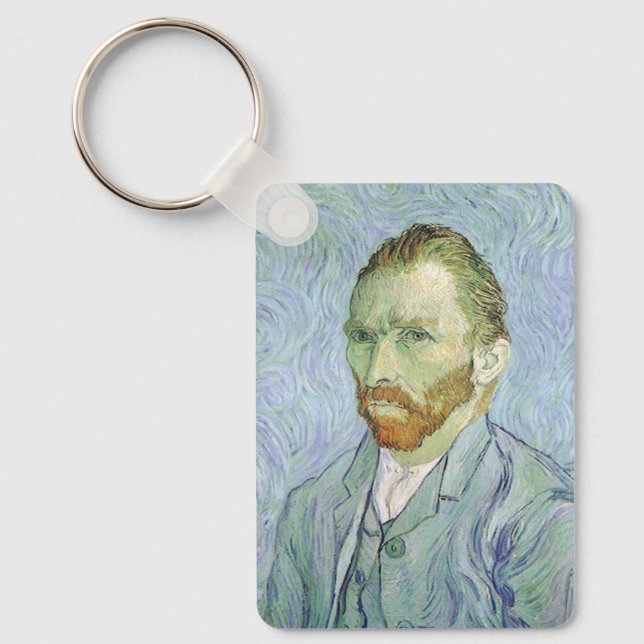 Self Portrait in Blue by Vincent van Gogh Key Ring (Front)