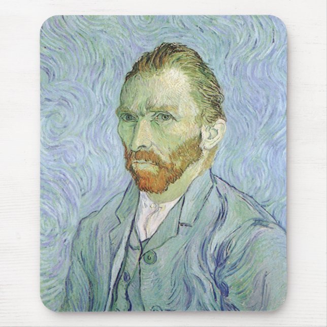 Self Portrait in Blue by Vincent van Gogh Mouse Mat (Front)
