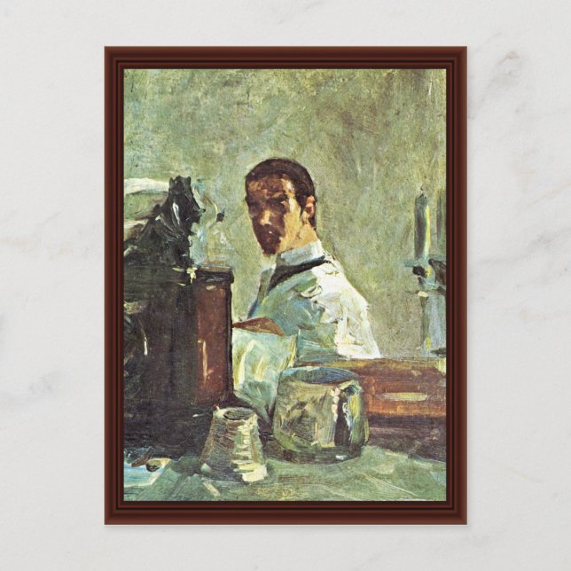 Self-Portrait In Front Of A Mirror Postcard (Front)