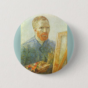 Self Portrait in Front of Easel, Vincent van Gogh 6 Cm Round Badge