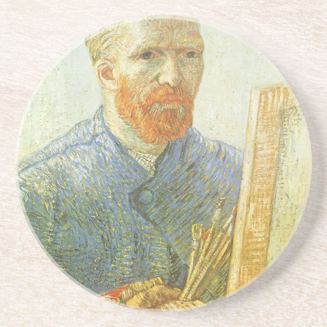 Self Portrait in Front of Easel, Vincent van Gogh Coaster (Front)