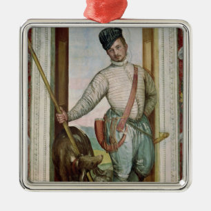 Self Portrait in Hunting Costume, 1562 Metal Tree Decoration