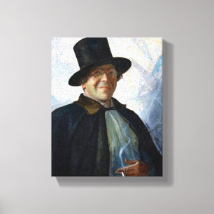 Self-Portrait in Top Hat and Cape by N. C. Wyeth Canvas Print