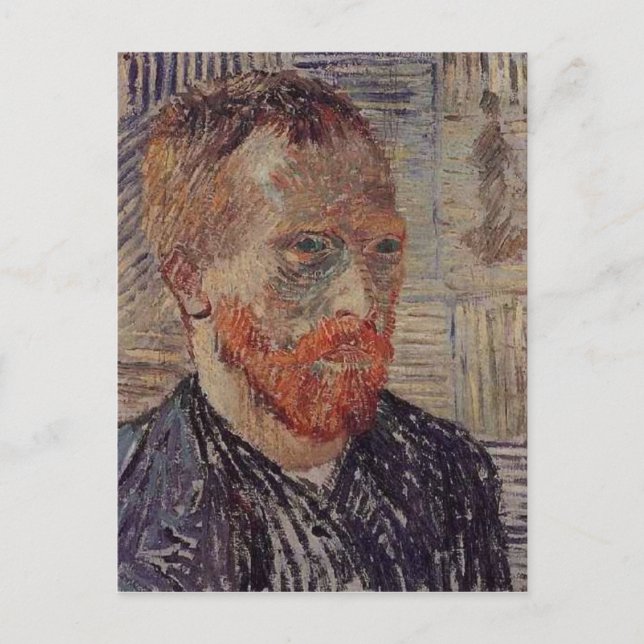 Self-Portrait, Japanese Print, Van Gogh Fine Art Postcard (Front)
