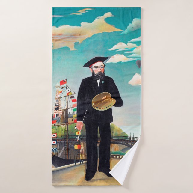 Self Portrait, Landscape, Rousseau Bath Towel (Bath Towel)