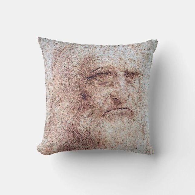 Self Portrait, Leonardo da Vinci Cushion (Front)