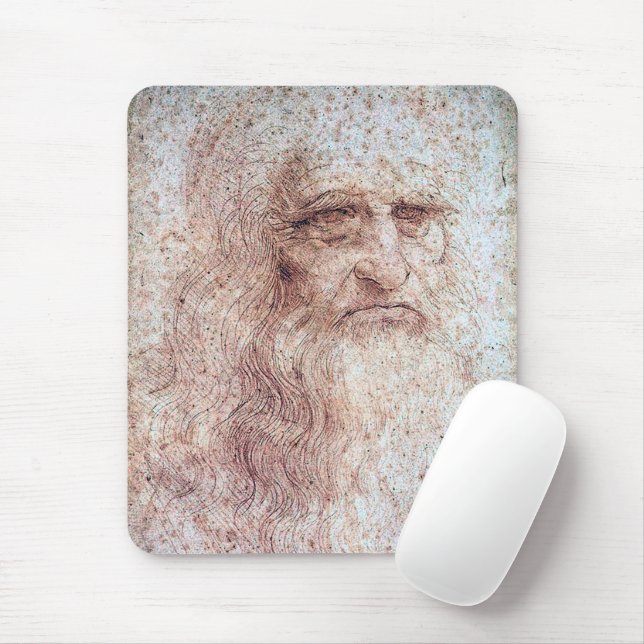 Self Portrait, Leonardo da Vinci Mouse Mat (With Mouse)