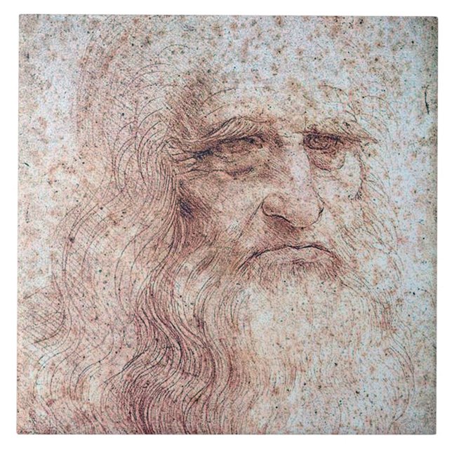 Self Portrait, Leonardo da Vinci Tile (Front)
