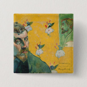 Self Portrait, Les Miserables,1888 (oil on canvas) 15 Cm Square Badge
