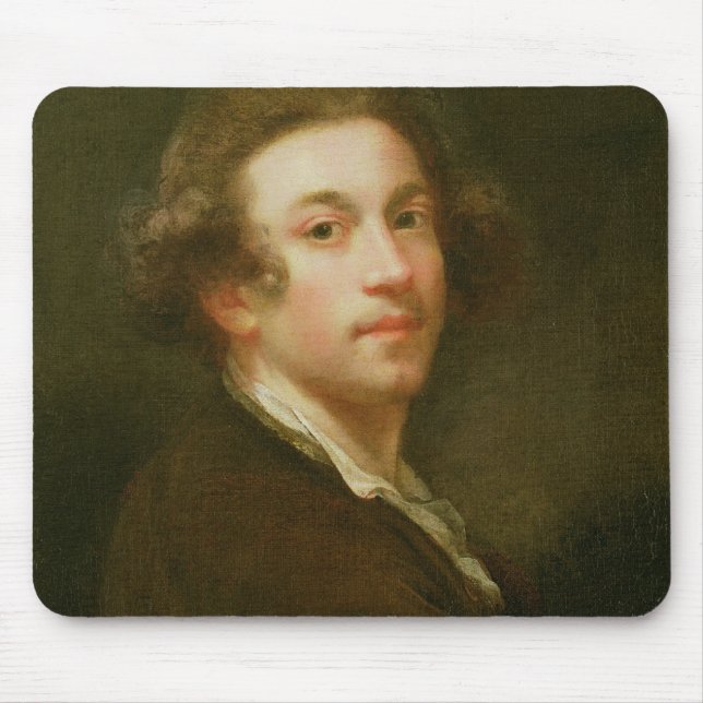 Self Portrait, Looking over Right Shoulder (oil on Mouse Mat (Front)