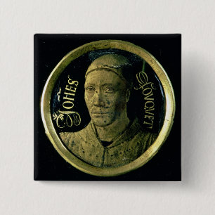 Self portrait medallion, c.1450 (enamel on copper) 15 cm square badge