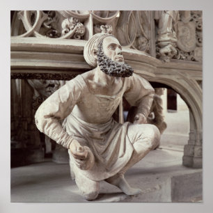 Self portrait of Adam Krafft , stone sculpture Poster