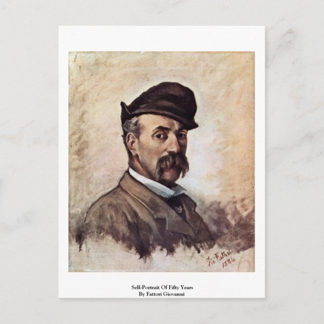 Self-Portrait Of Fifty Years By Fattori Giovanni Postcard (Front)