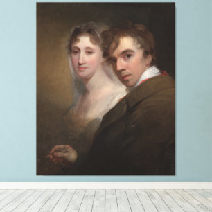 Self-Portrait of the Artist Painting His Wife Canvas Print