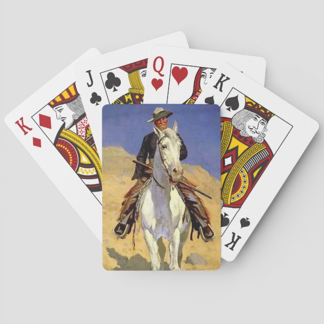 “Self Portrait on a Horse” by Frederic Remington Playing Cards (Back)
