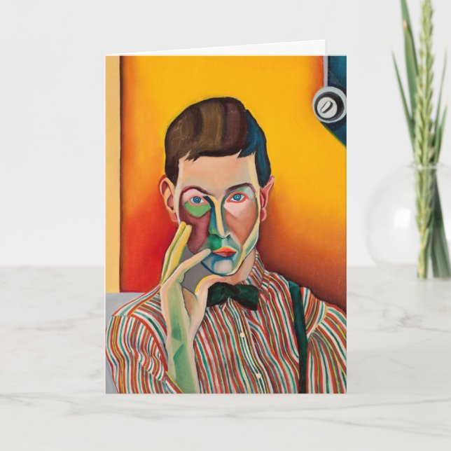 self-portrait, painting by Bo von Zweigbergk Card (Front)