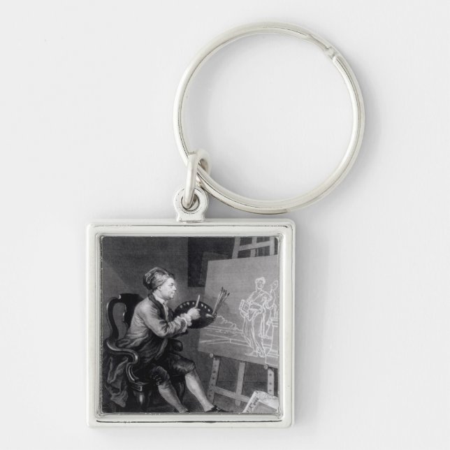 Self Portrait Painting the Comic Muse Key Ring (Front)