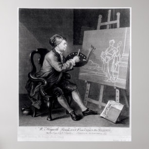 Self Portrait Painting the Comic Muse Poster