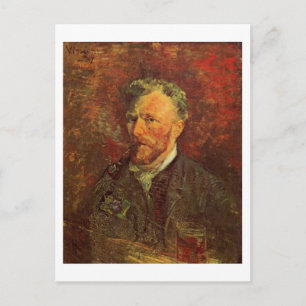 Self-Portrait, Pipe and Glass, Vincent van Gogh Postcard