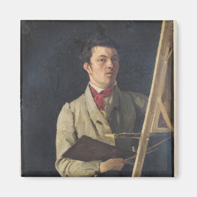 Self Portrait, Sitting next to an Easel, 1825 Magnet (Front)