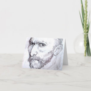 Self-Portrait Van Gogh Fine Art Drawing Card