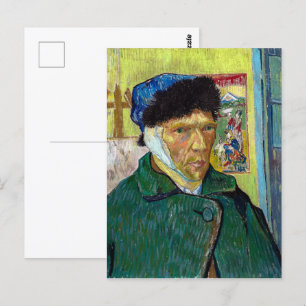 Self-Portrait w Bandaged Ear   Van Gogh   Postcard