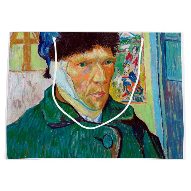 Self-Portrait With a Bandaged Ear, Van Gogh Large Gift Bag (Front)