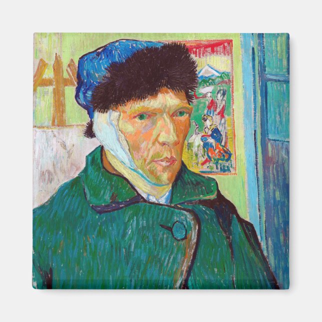 Self-Portrait With a Bandaged Ear, Van Gogh Magnet (Front)