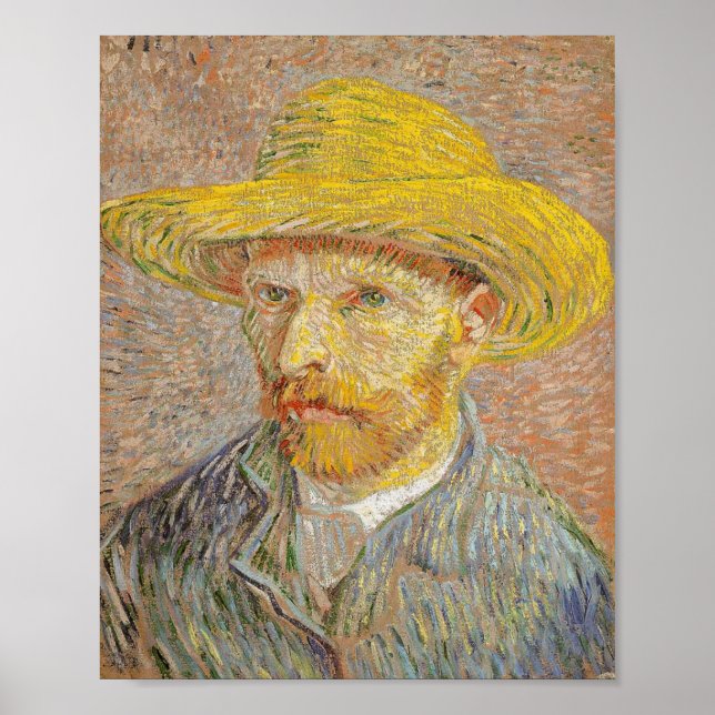 Self-Portrait with a Straw Hat (1887) Poster (Front)