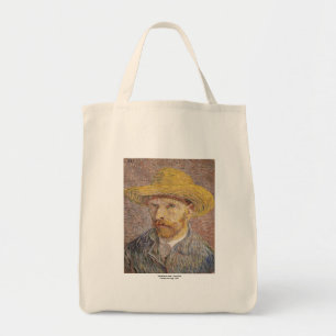 Self Portrait with a Straw Hat by Vincent van Gogh Tote Bag