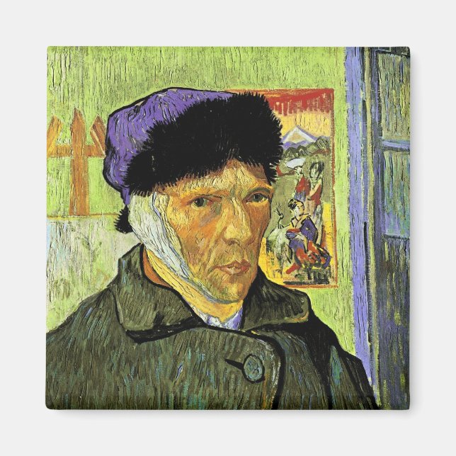 Self-Portrait with Bandaged Ear Van Gogh Fine Art Magnet (Front)